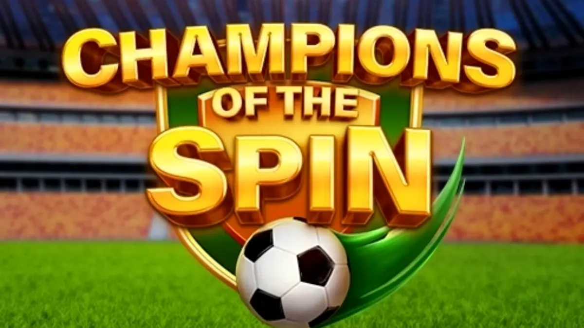 Tela principal do slot Champion of The Spin com tema de estádio de futebol