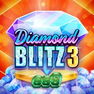 Interface de jogo do slot Diamond Blitz 3 com símbolos clássicos de frutas e diamantes.
