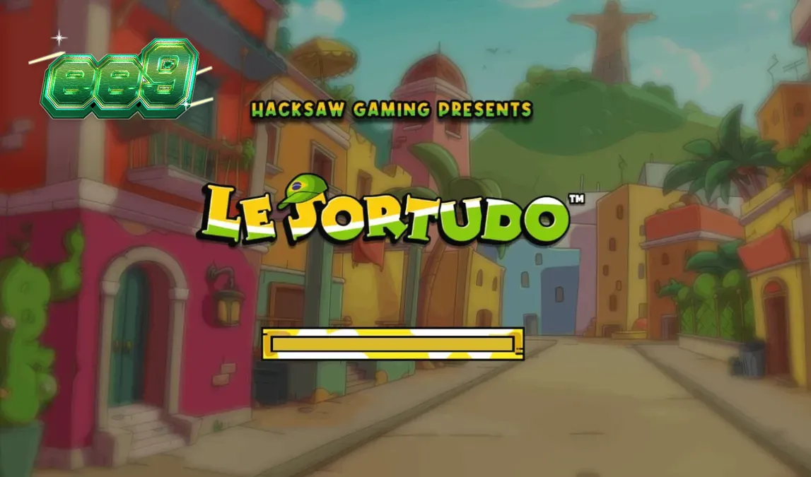 Smokey o guaxinim em uma cena vibrante de rua brasileira no slot Le Sortudo